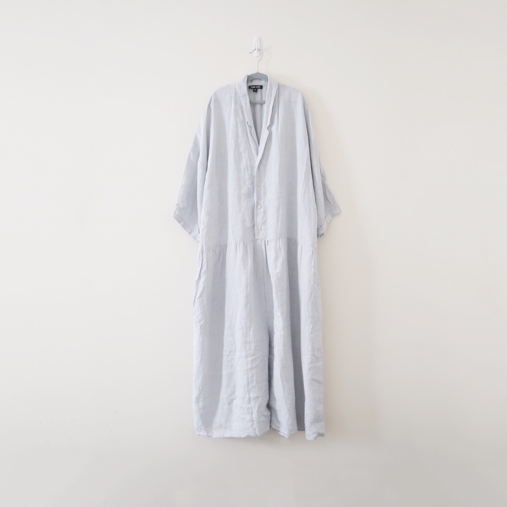 Ilana Kohn Steven Linen Jumpsuit Light Blue - Picture 2 of 8